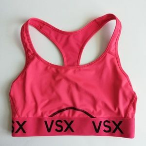 VSX Victoria's Secret Racerback Hot Pink & Black Sports Bra Size Small